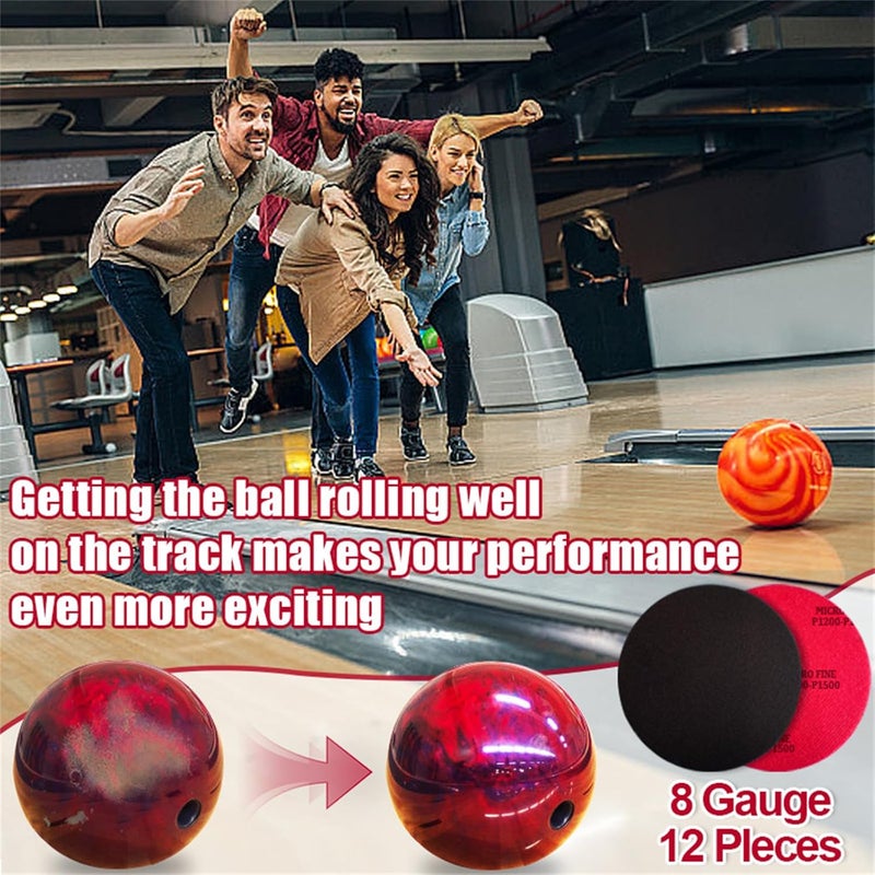 FUYITE 12 PCS Bowling Sanding Pads, Bowling Ball Sanding Sand Pads Polishing Cleaning Kit, Grit 400, 500~600, 800~1000, 1200~1500, 2000, 2500, 3000, 5000, Bowling Ball Resurfacing Polishing Kit - Image 5